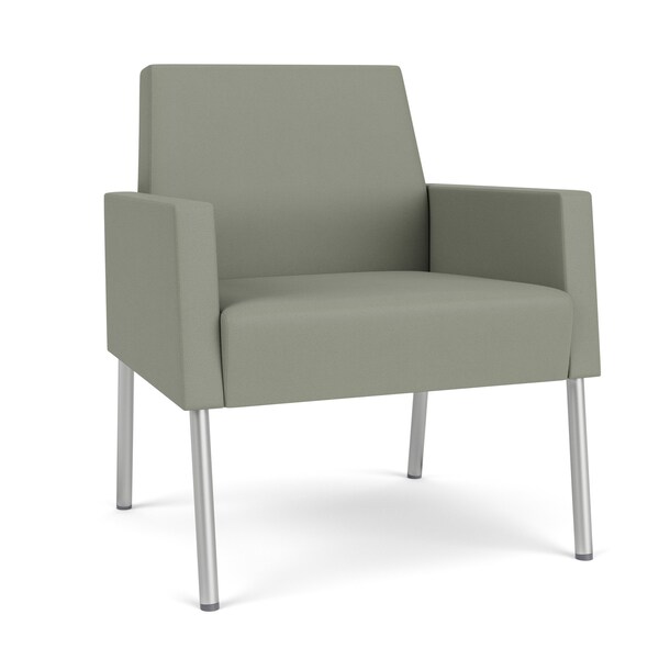 Lesro Mystic Lounge Reception Guest Chair, Silver, OH Eucalyptus Upholstery ML1101 - main